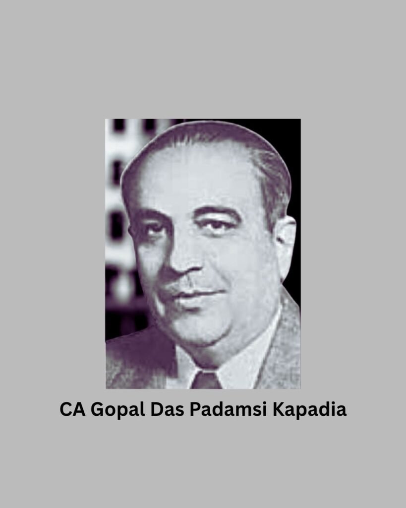 Portrait of CA Gopal Das Padamsi Kapadia, first Chartered Accountant of India, commemorating CA Day 2025