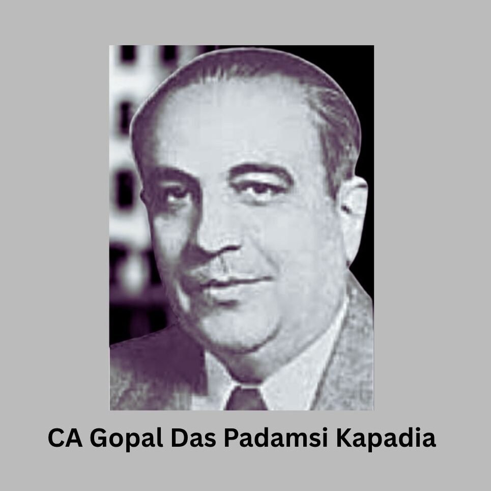 Portrait of CA Gopal Das Padamsi Kapadia, first Chartered Accountant of India, commemorating CA Day 2025
