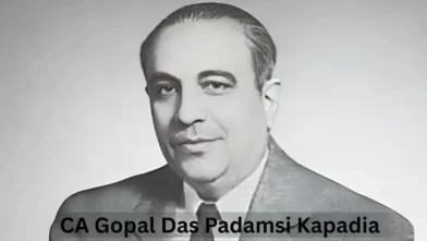 Portrait of CA Gopal Das Padamsi Kapadia, first Chartered Accountant of India, commemorating CA Day 2025