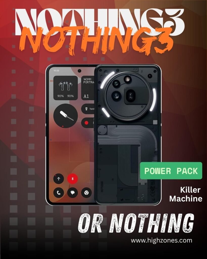 Nothing Phone 3 back panel featuring transparent design and LED Glyph interface